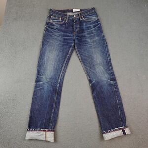 Gustin Jeans Mens 30x31 Dark Indigo Raw Selvedge Denim Straight Fit Button Fly